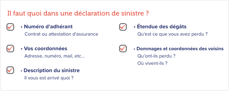 elements d'une déclaration de sinistre